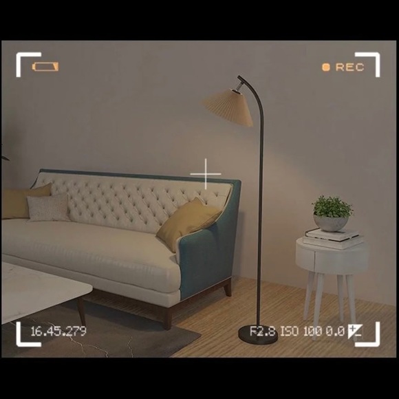 Sold -Ins Pleated Lampshade Led Floor Lamp - Picture 5 of 8